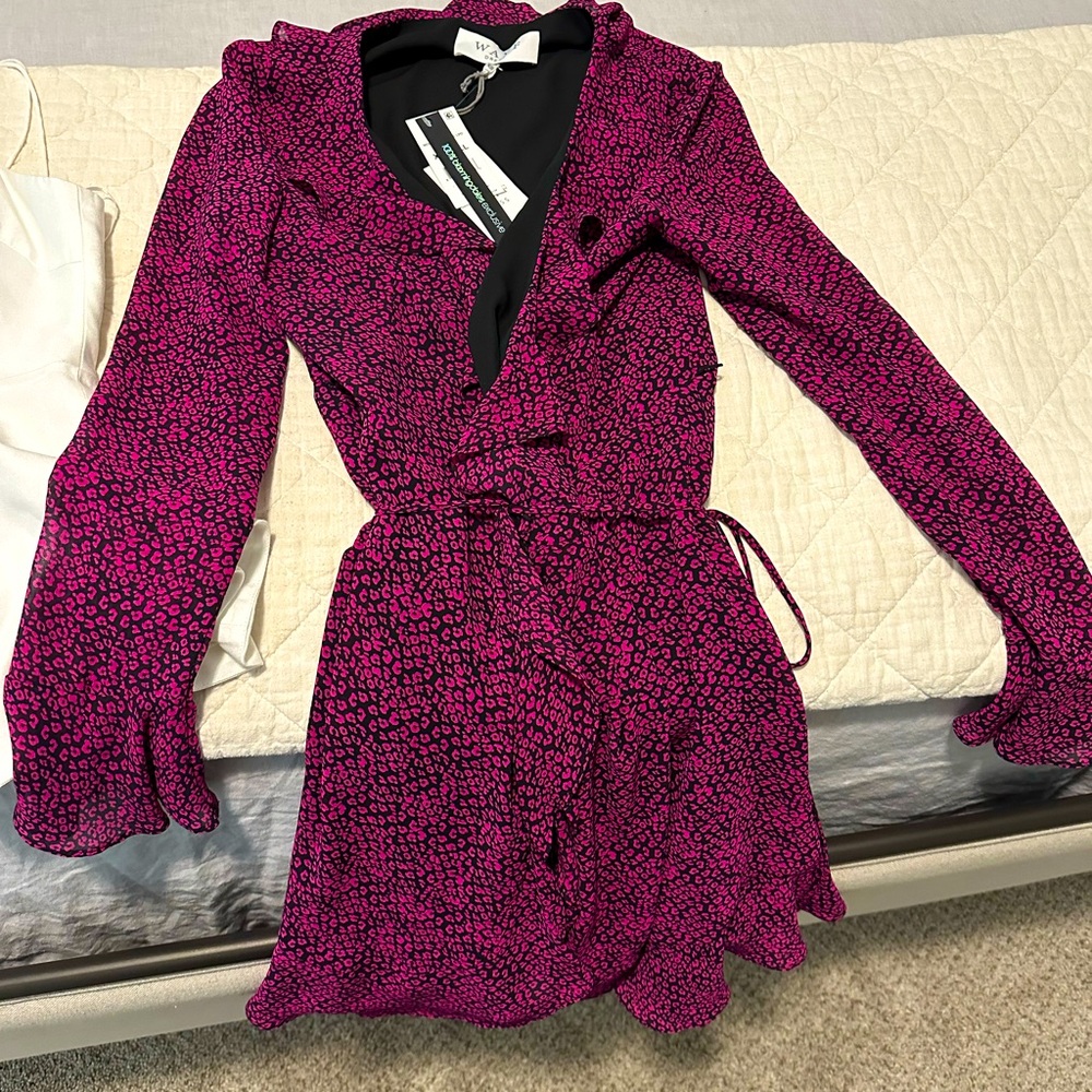 NWT WAYF wrap dress, low cut, never been worn, new with tags, XS